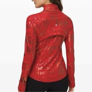 Red Long Sleeve Top with Logo